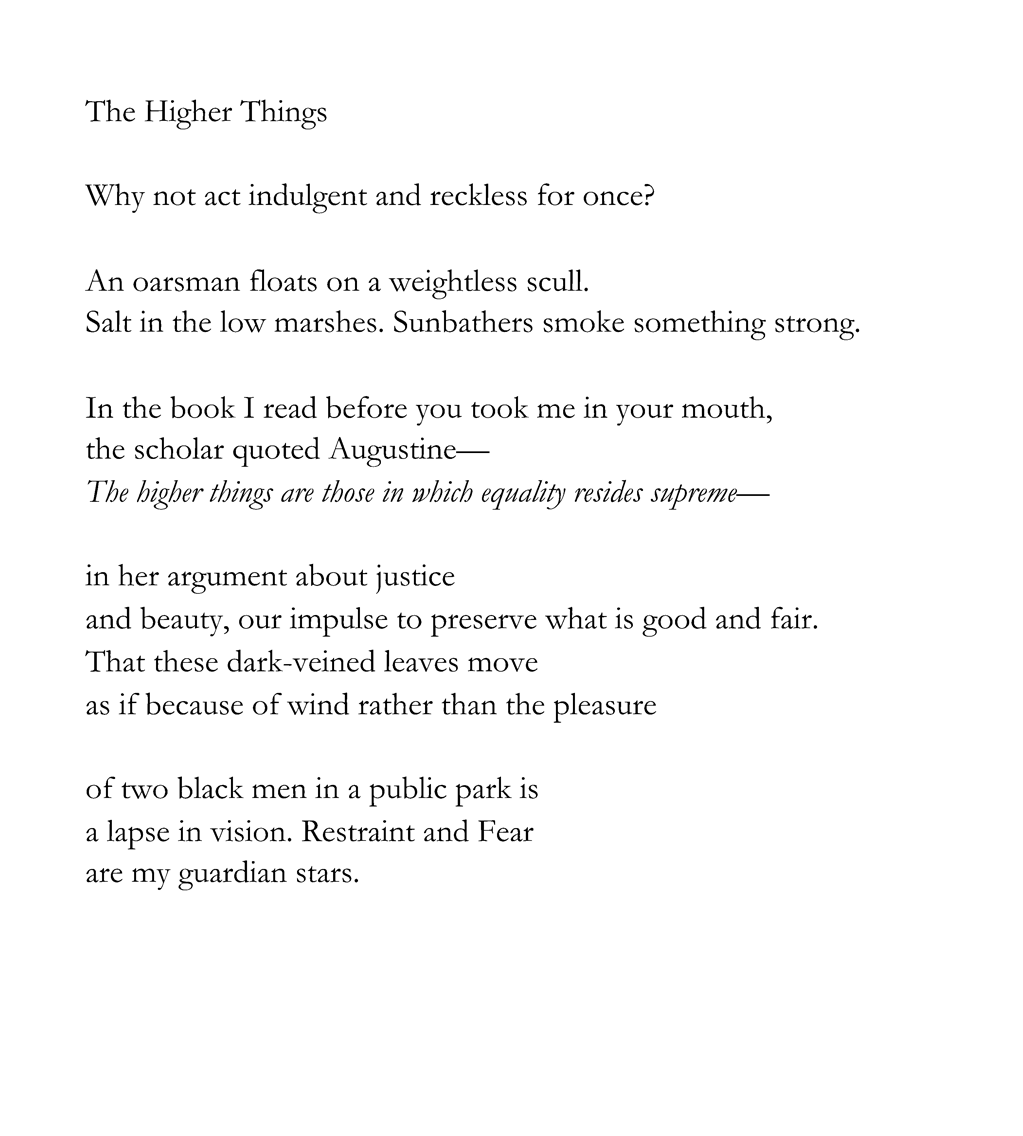 the higher things poem by derrick austin